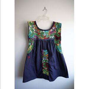 Blue/Multi Mi Golondrina Flores blouse. Size XS.